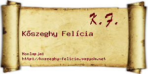 Kőszeghy Felícia névjegykártya